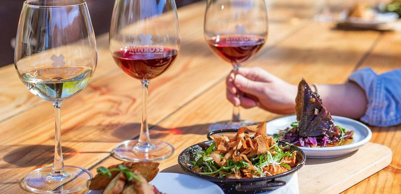 Enjoy lunch with wines from five estates at Kinross one of the best bars and wineries in Queenstown