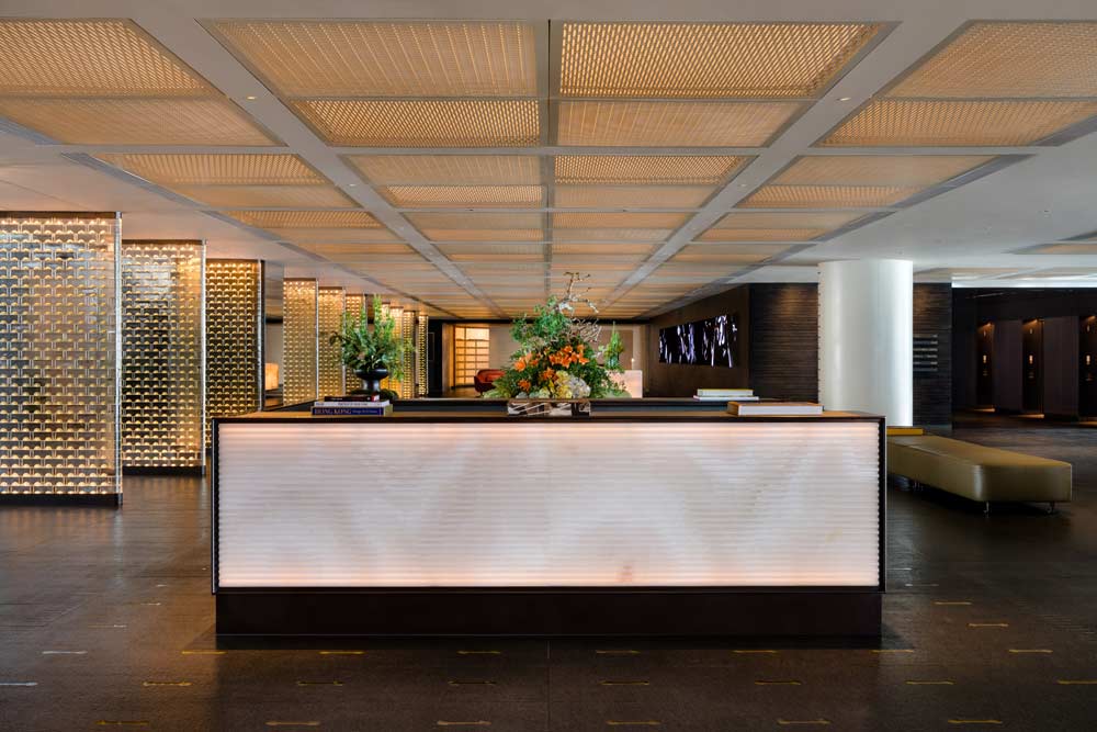 Regent Hong Kong's sleek linear lobby