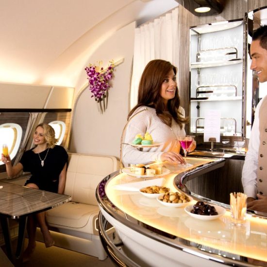 Emirates Airlines Business Class in-flight bar