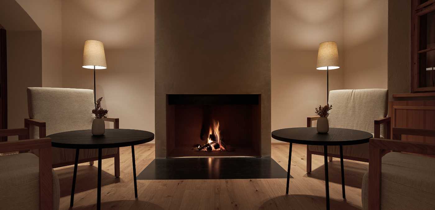 lounge bar with fireplace