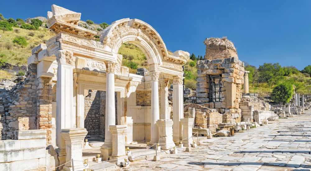 Scenic ruins of the ancient Greek city in Selcuk can be discovered on a Regent Seven Seas Cruise
