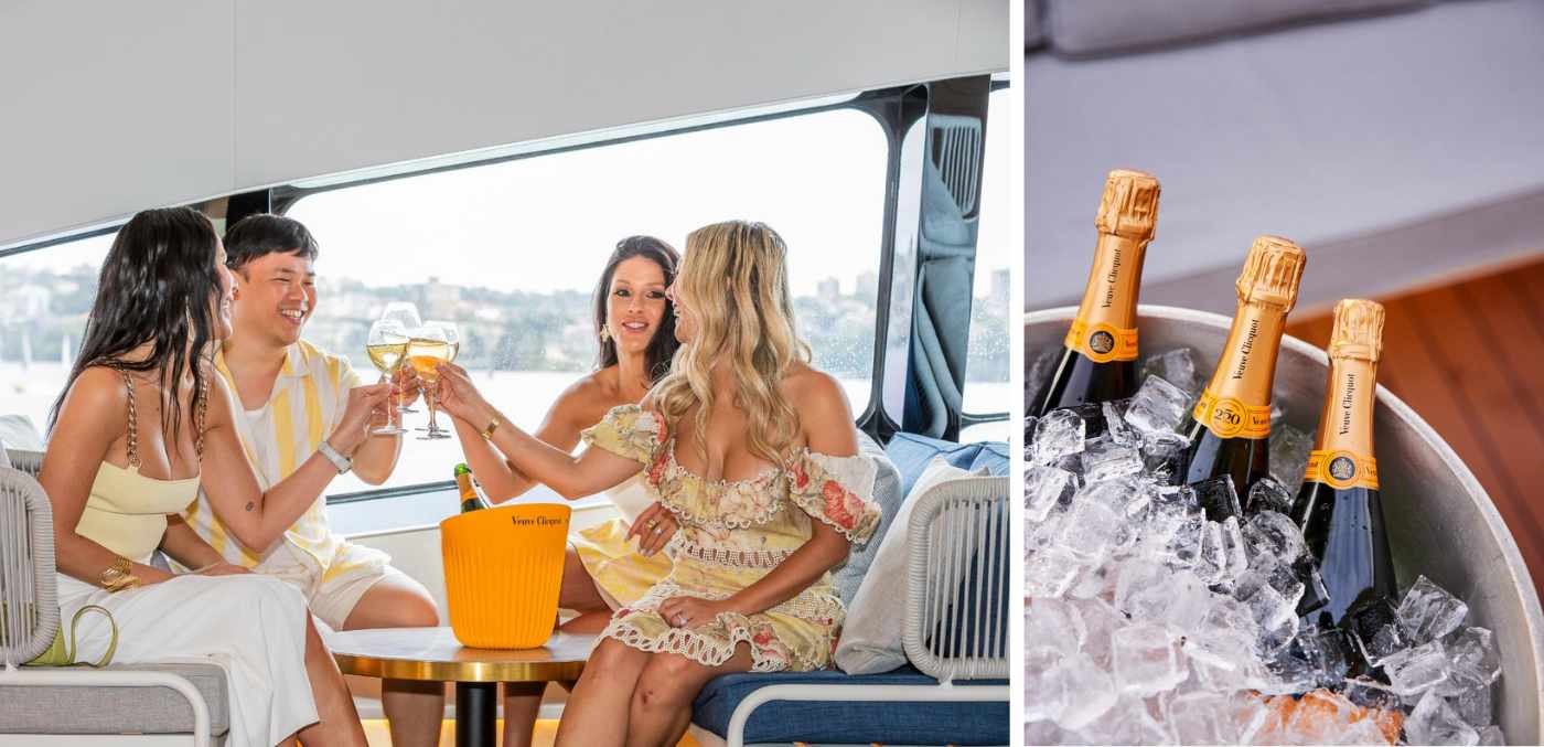 women on board the Veuve Clicquot in the Sun onboard The Jackson