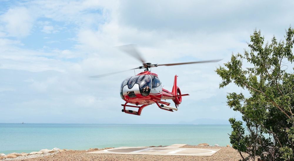 Orpheus Island arriving by helicopter