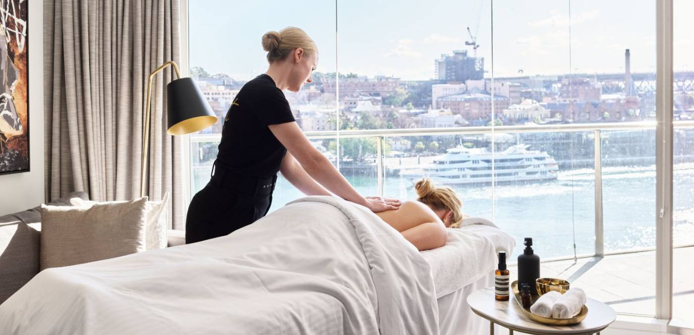woman massaging client