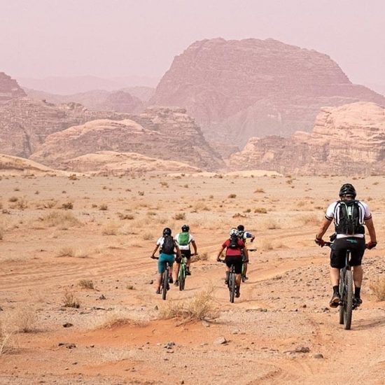 Biking tours Riding through other planetary Wadi Rum
