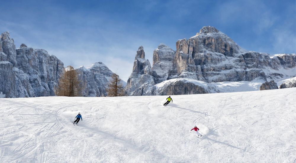 Dolomites in winter, in Italy