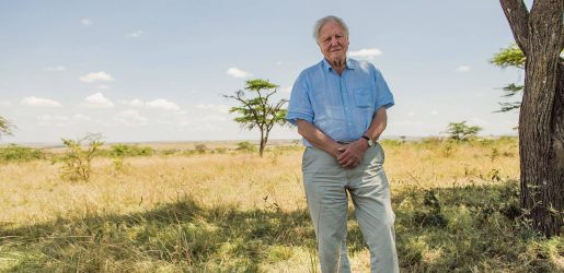 Sir David Attenborough pictured in the Maasai Mara, Kenya
