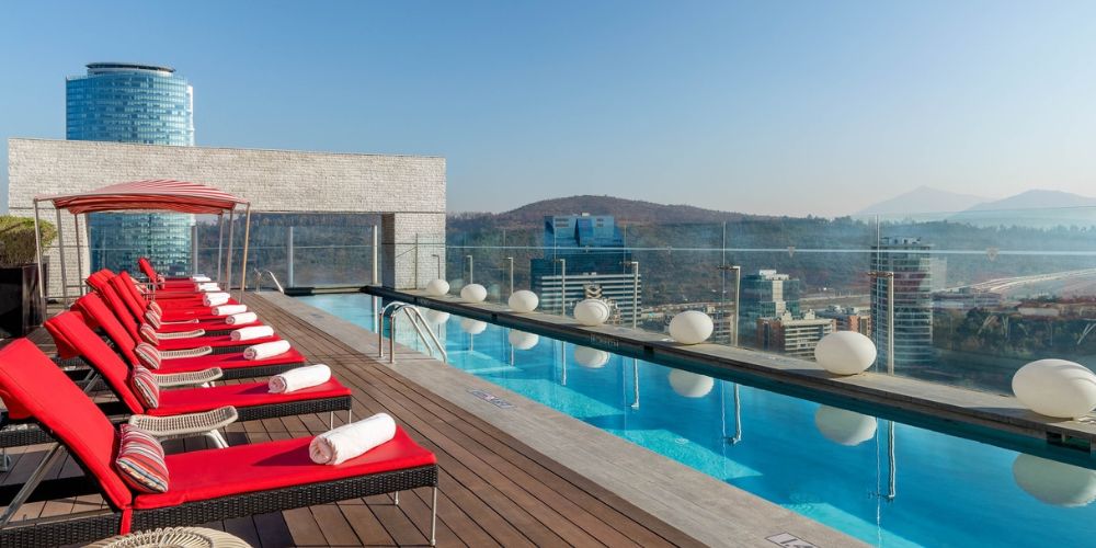 rooftop pool at the W Santiago