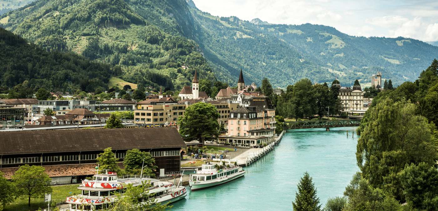 The pretty Swiss resort town of Interlaken