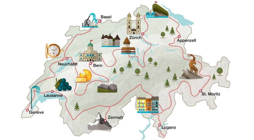 Switzerland Grand Tour map