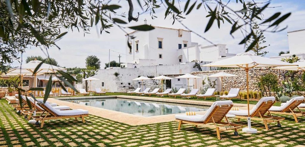 Masseria Calderisi is a 17th-century farmhouse that has been revived as a boutique hotel. 