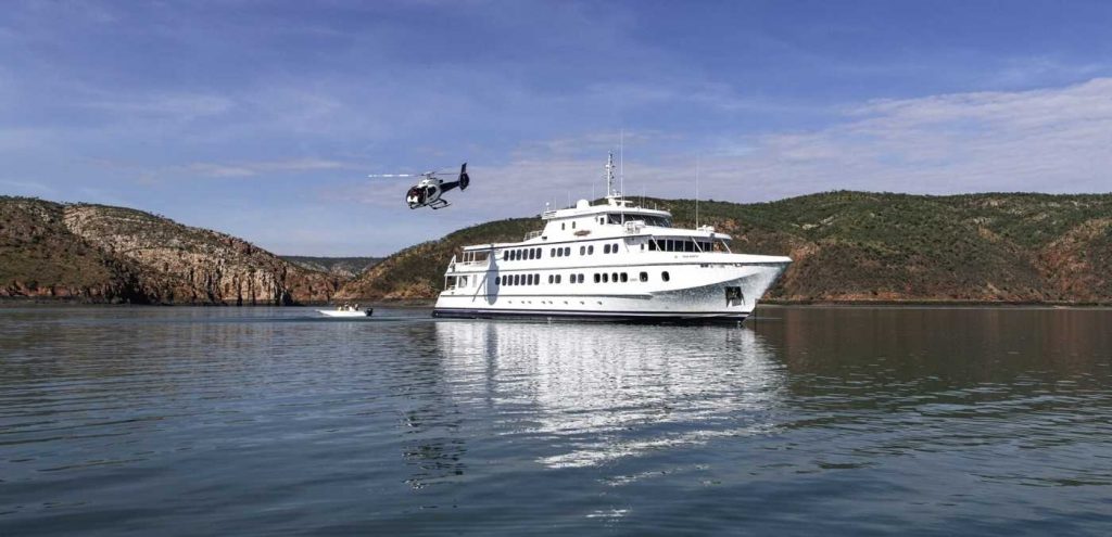 You'll have a helicopter onboard when you are cruising the Kimberley with True North